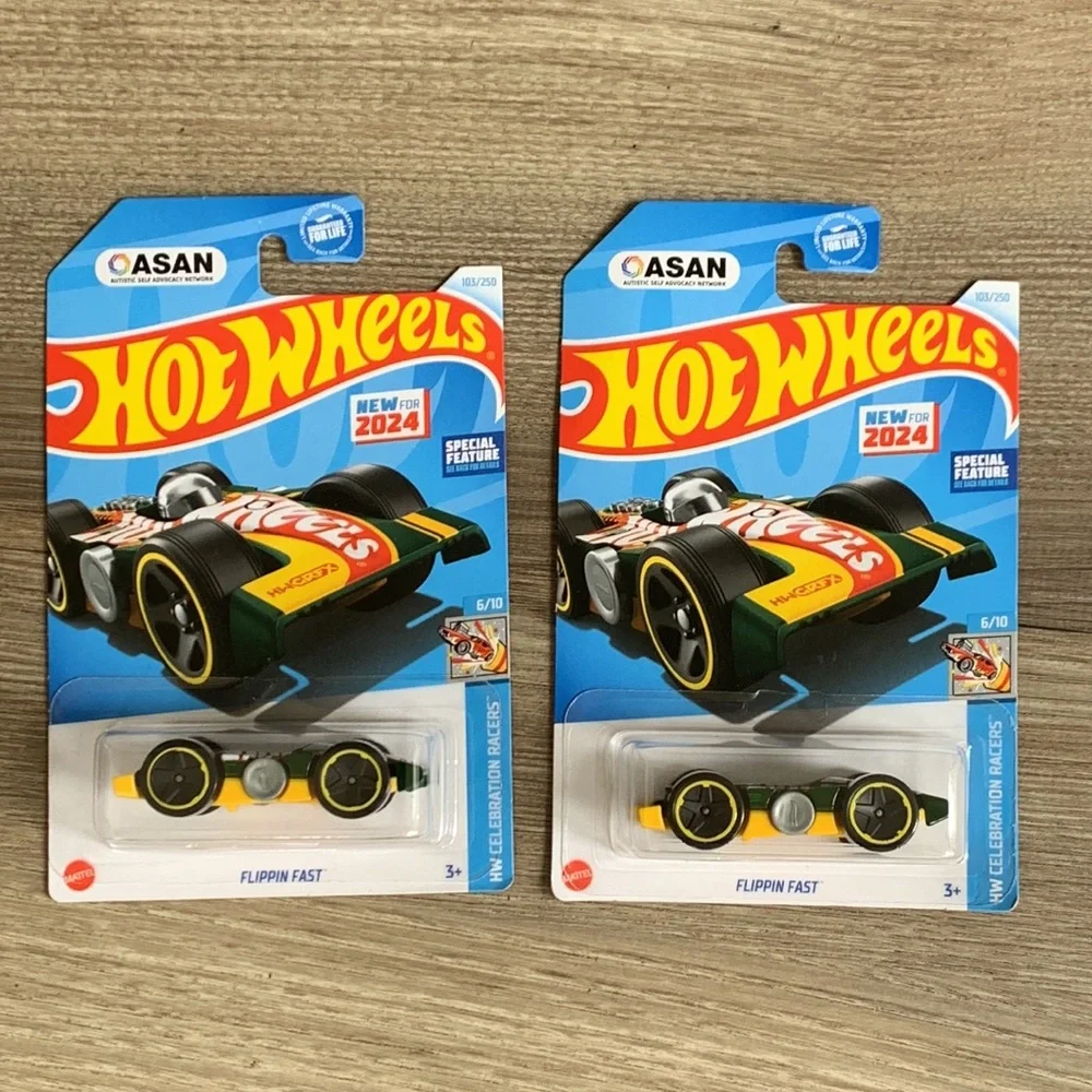 2 Hot Wheels Flippin Fast Fidget Spinner Race Car Hotwheels Mattel New 2024 Asan
